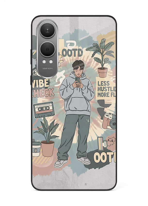 Aesthetic Girl Duo pastel aesthetic illustration OnePlus Nord CE4 Lite glass back cover