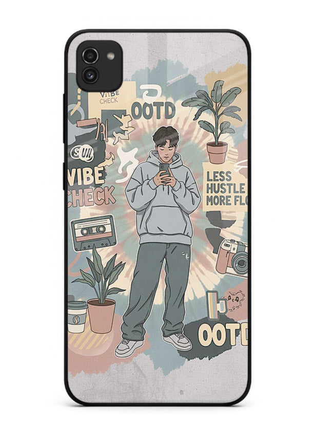 Aesthetic Girl Duo pastel aesthetic illustration Samsung A03 glass back cover