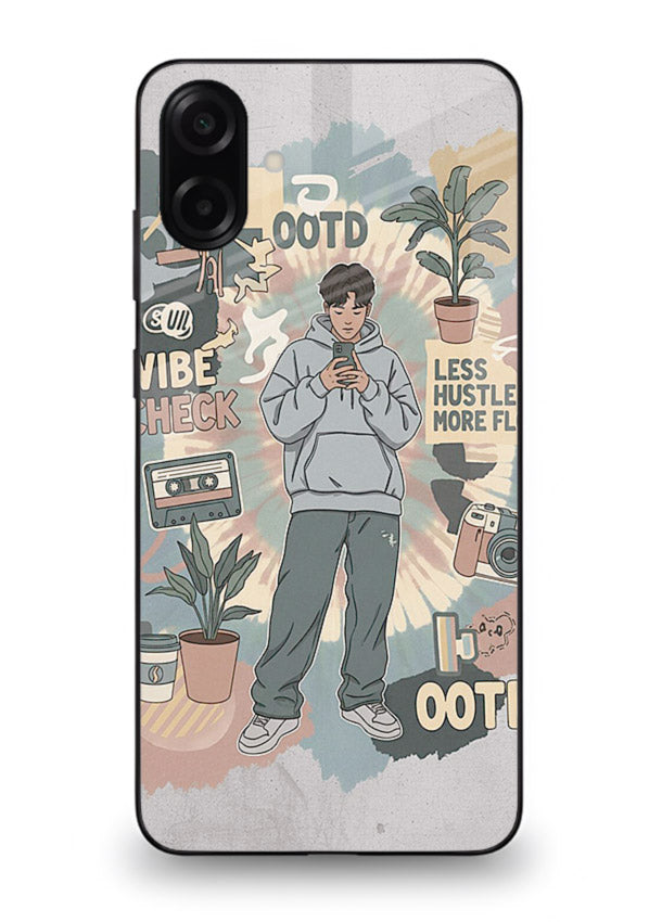 Aesthetic Girl Duo pastel aesthetic illustration Samsung A06 5G glass back cover