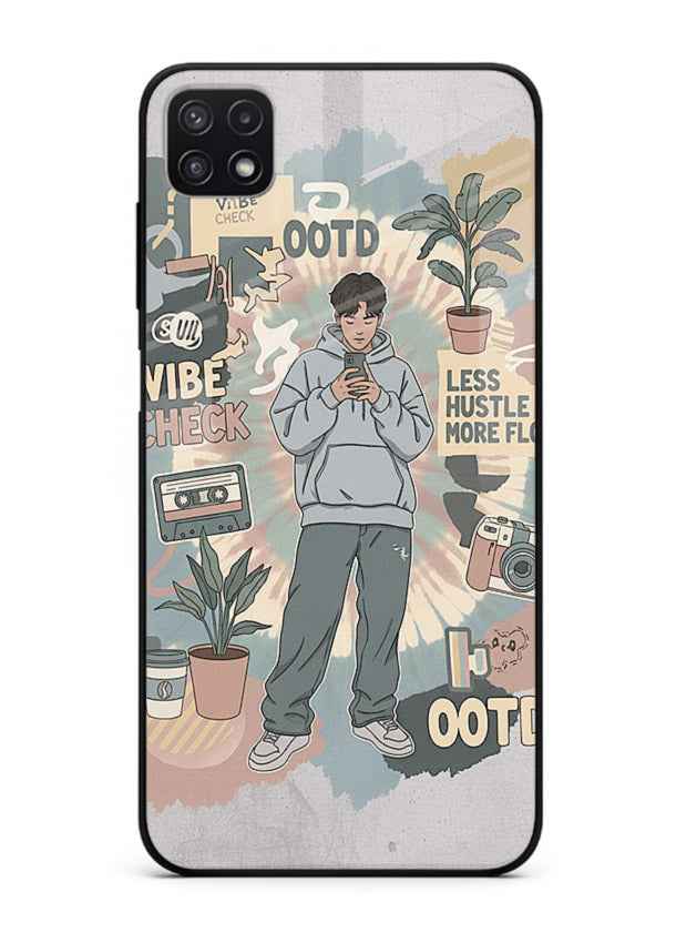 Aesthetic Girl Duo pastel aesthetic illustration Samsung F42 5G glass back cover