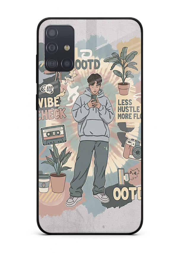 Aesthetic Girl Duo pastel aesthetic illustration Samsung A71 glass back cover