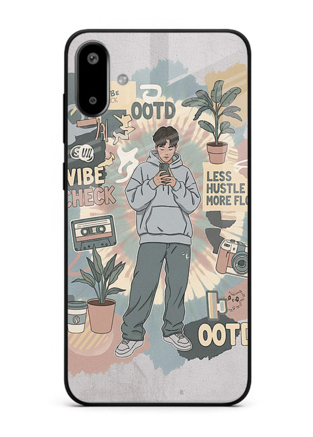 Aesthetic Girl Duo pastel aesthetic illustration Samsung F06 5G glass back cover