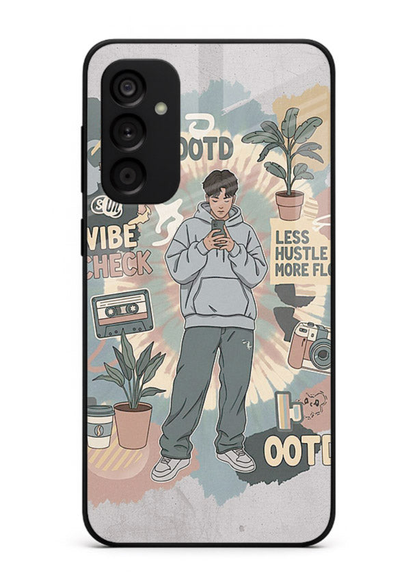 Aesthetic Girl Duo pastel aesthetic illustration Samsung F55 5G glass back cover
