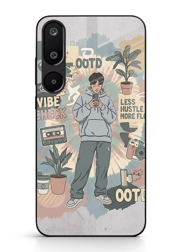 Aesthetic Girl Duo pastel aesthetic illustration Samsung F16 5G glass back cover