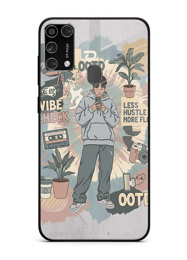 Aesthetic Girl Duo pastel aesthetic illustration Samsung M31 Prime glass back cover