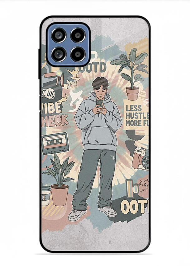 Aesthetic Girl Duo pastel aesthetic illustration Samsung F12 5G glass back cover