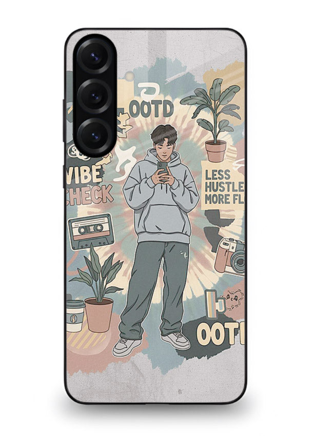 Aesthetic Girl Duo pastel aesthetic illustration Samsung A54 5G glass back cover