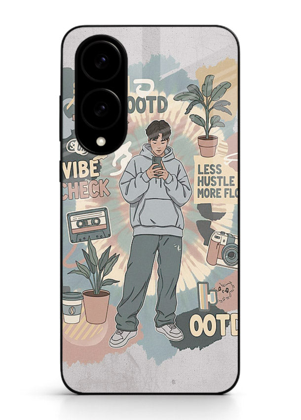 Aesthetic Girl Duo pastel aesthetic illustration Samsung S25 Edge glass back cover