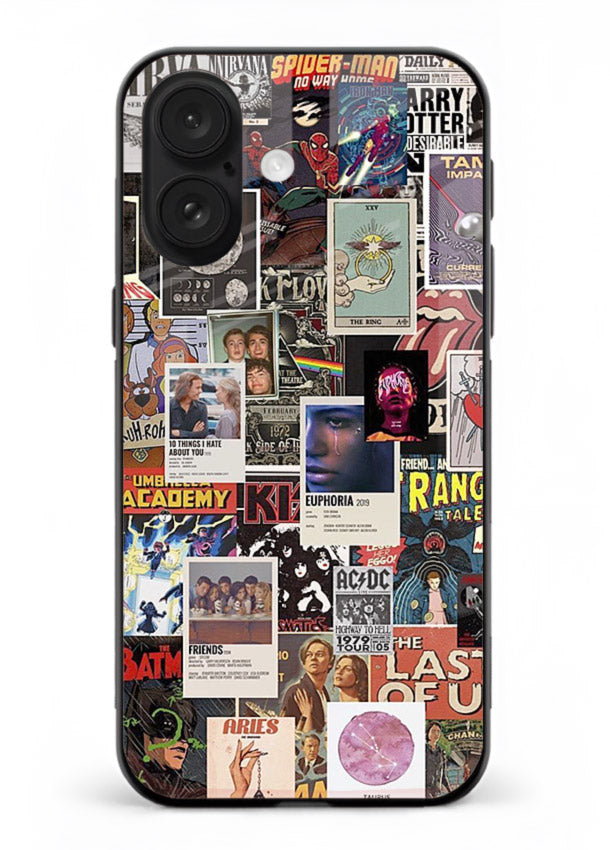Aesthetic Photo Collage pastel artwork iphone 17 glass back cover