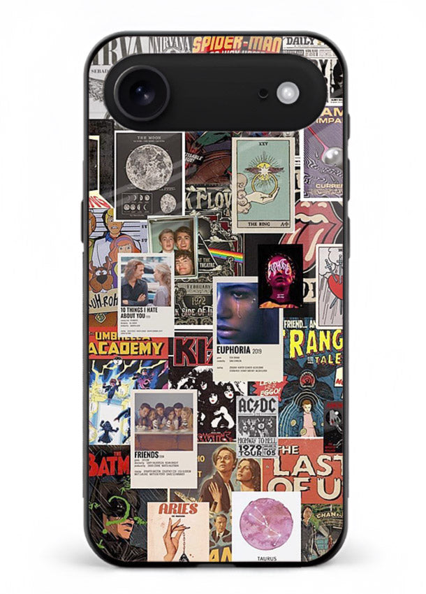 Aesthetic Photo Collage pastel artwork iphone 18 air glass back cover
