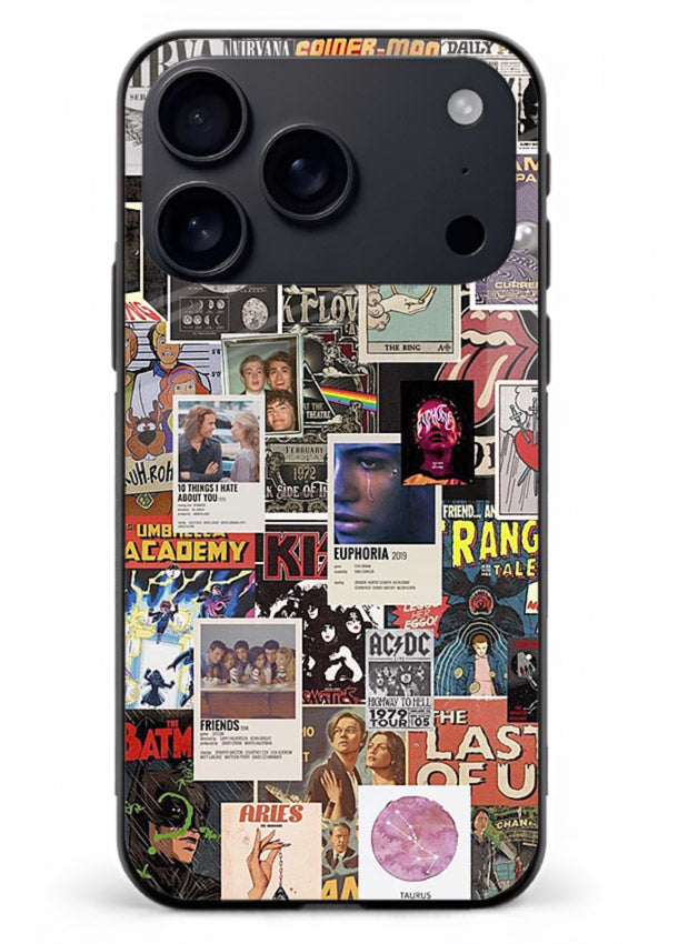 Aesthetic Photo Collage pastel artwork iphone 17 pro max glass back cover