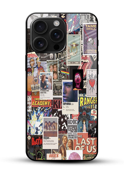 Aesthetic Photo Collage pastel artwork glossy vibrant premium glass back cover - Angle Front