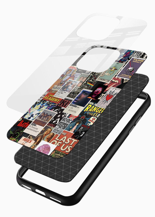 Aesthetic Photo Collage pastel artwork glossy vibrant premium glass back cover - Angle Layers