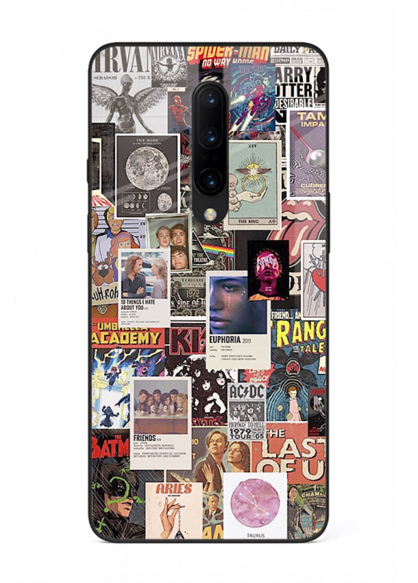 Aesthetic Photo Collage pastel artwork OnePlus 8 glass back cover