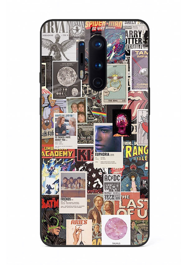 Aesthetic Photo Collage pastel artwork OnePlus 8 Pro glass back cover