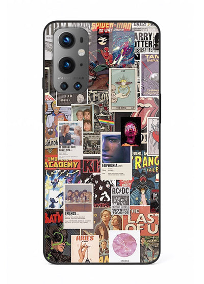 Aesthetic Photo Collage pastel artwork OnePlus 9 glass back cover