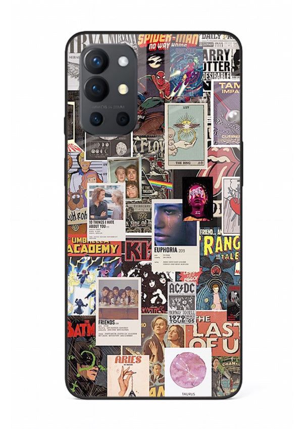 Aesthetic Photo Collage pastel artwork OnePlus 9R glass back cover