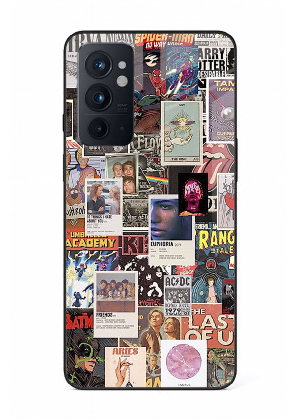 Aesthetic Photo Collage pastel artwork OnePlus 9RT glass back cover