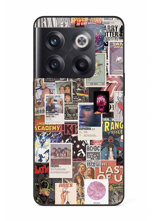 Aesthetic Photo Collage pastel artwork OnePlus 10T glass back cover