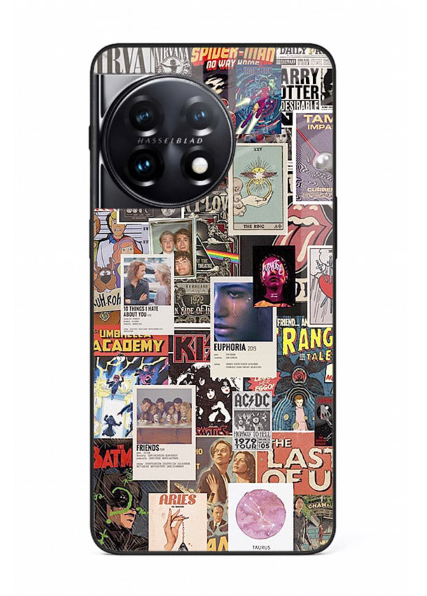 Aesthetic Photo Collage pastel artwork OnePlus 11 glass back cover