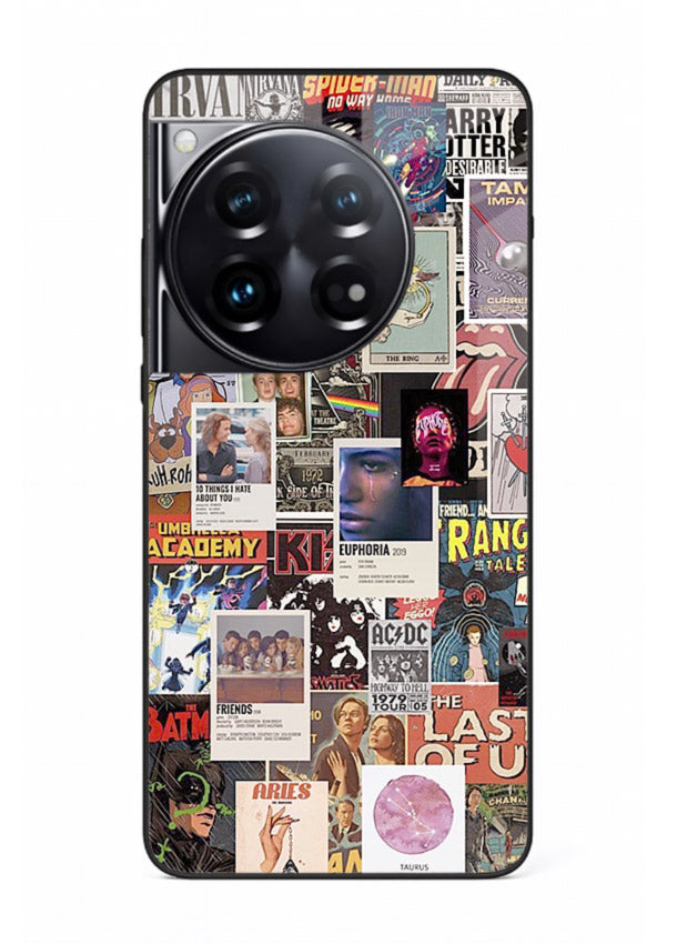 Aesthetic Photo Collage pastel artwork OnePlus 12 glass back cover