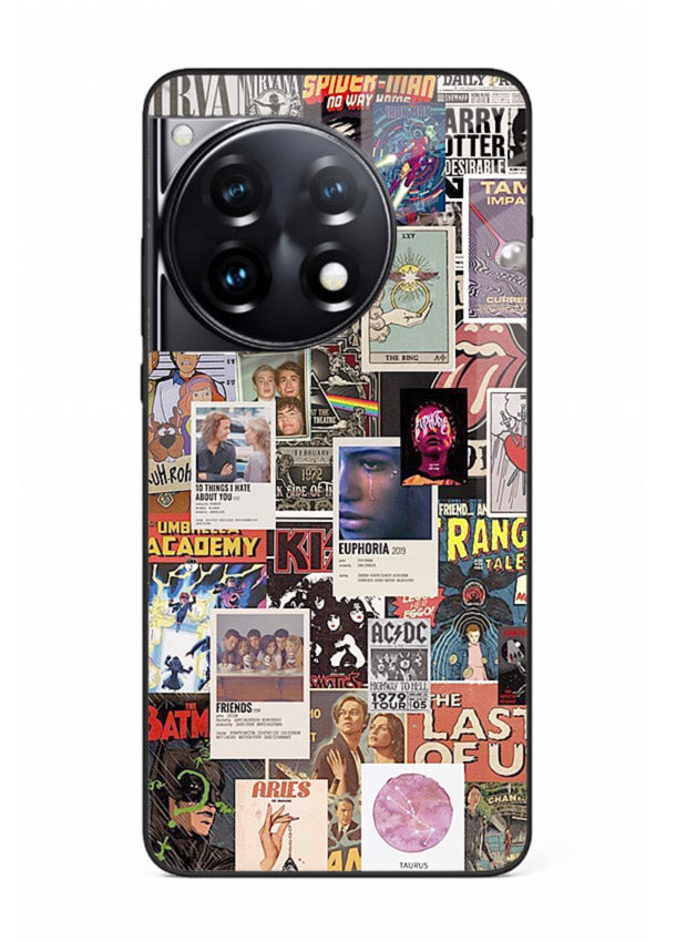 Aesthetic Photo Collage pastel artwork OnePlus 12R glass back cover