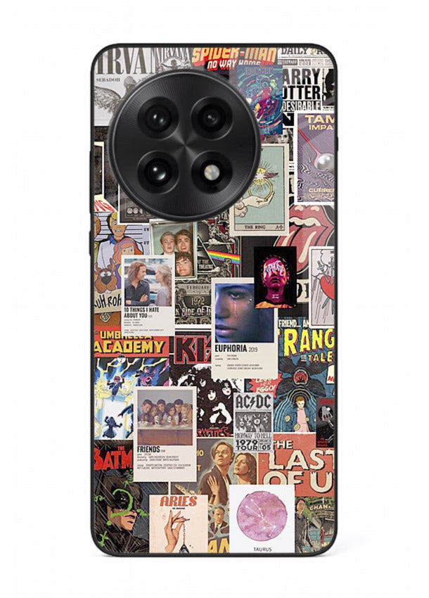Aesthetic Photo Collage pastel artwork OnePlus 13R glass back cover