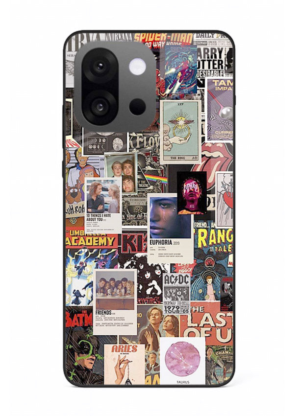 Aesthetic Photo Collage pastel artwork OnePlus 13s glass back cover