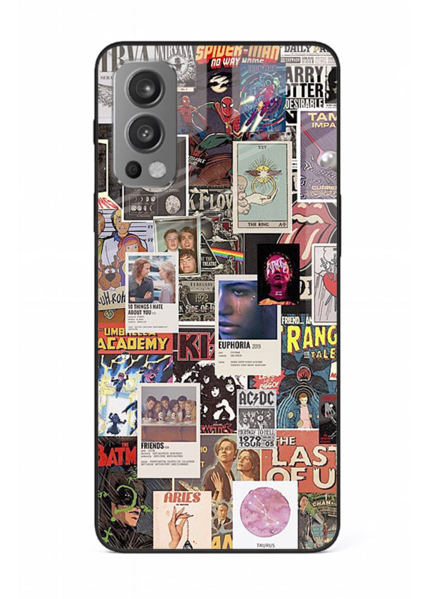Aesthetic Photo Collage pastel artwork OnePlus Nord 2 glass back cover