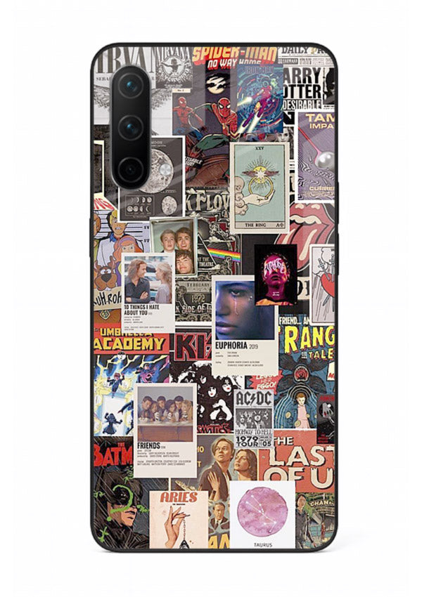 Aesthetic Photo Collage pastel artwork OnePlus Nord CE 5G glass back cover