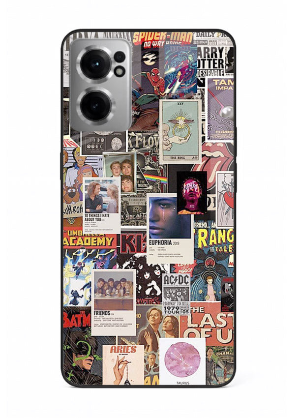 Aesthetic Photo Collage pastel artwork OnePlus Nord CE2 5G glass back cover
