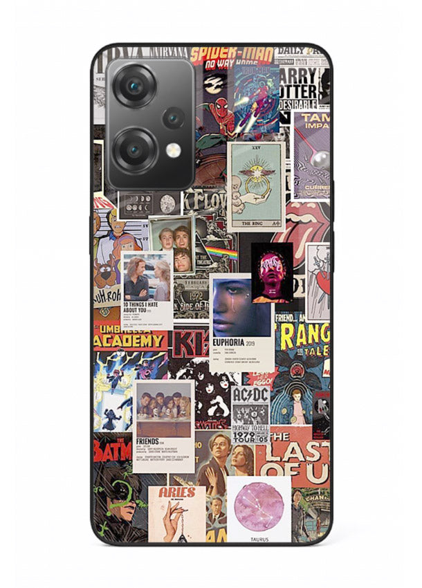 Aesthetic Photo Collage pastel artwork OnePlus Nord CE2 Lite 5G glass back cover