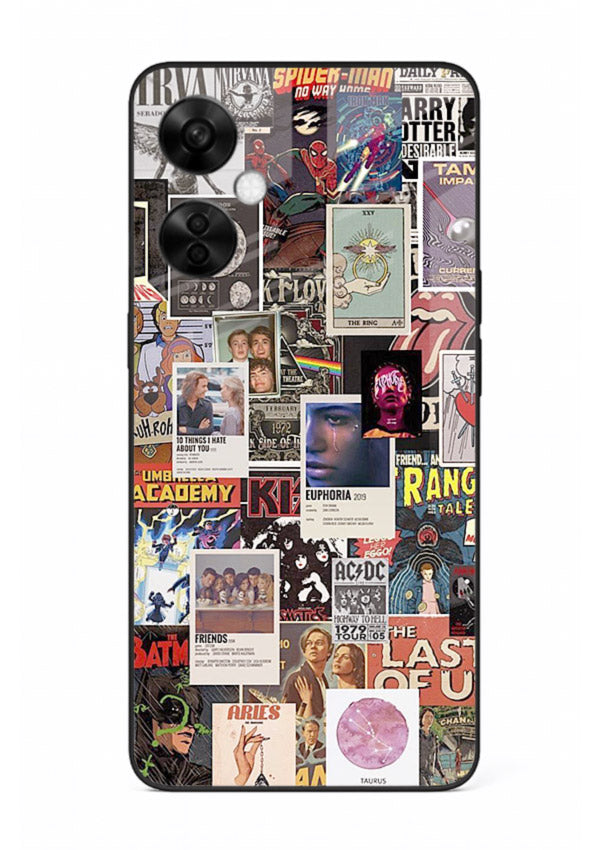 Aesthetic Photo Collage pastel artwork OnePlus Nord CE3 Lite glass back cover