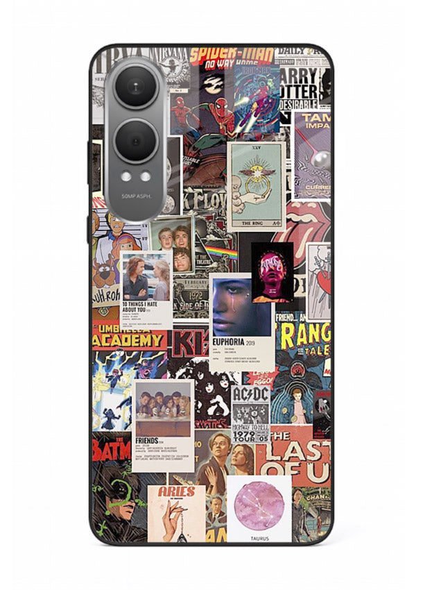 Aesthetic Photo Collage pastel artwork OnePlus Nord CE4 Lite glass back cover