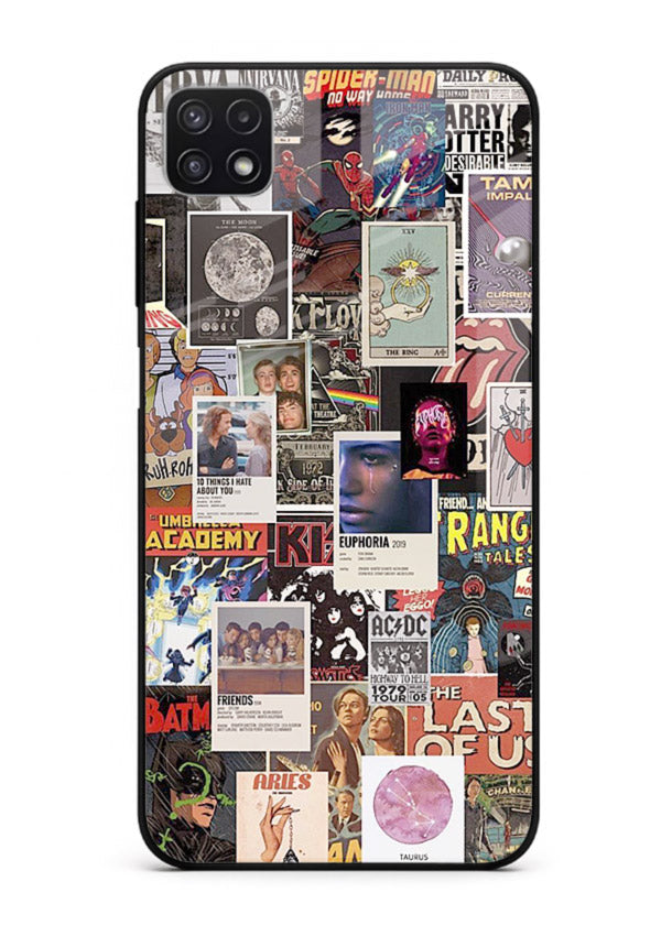 Aesthetic Photo Collage pastel artwork Samsung A22 5G glass back cover