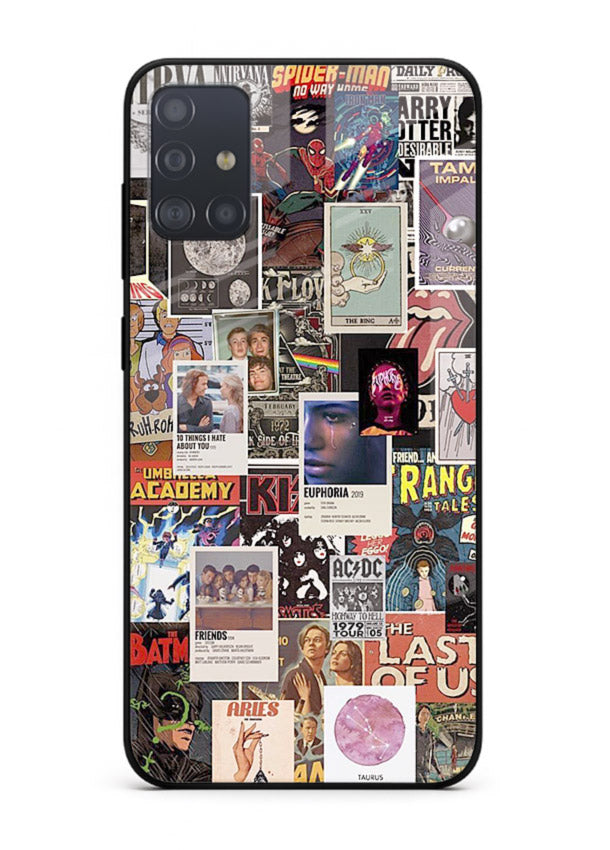 Aesthetic Photo Collage pastel artwork Samsung A71 glass back cover