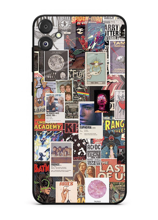 Aesthetic Photo Collage pastel artwork Samsung F04 5G glass back cover