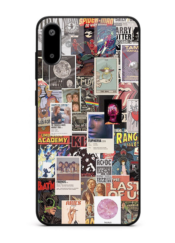 Aesthetic Photo Collage pastel artwork Samsung F06 5G glass back cover