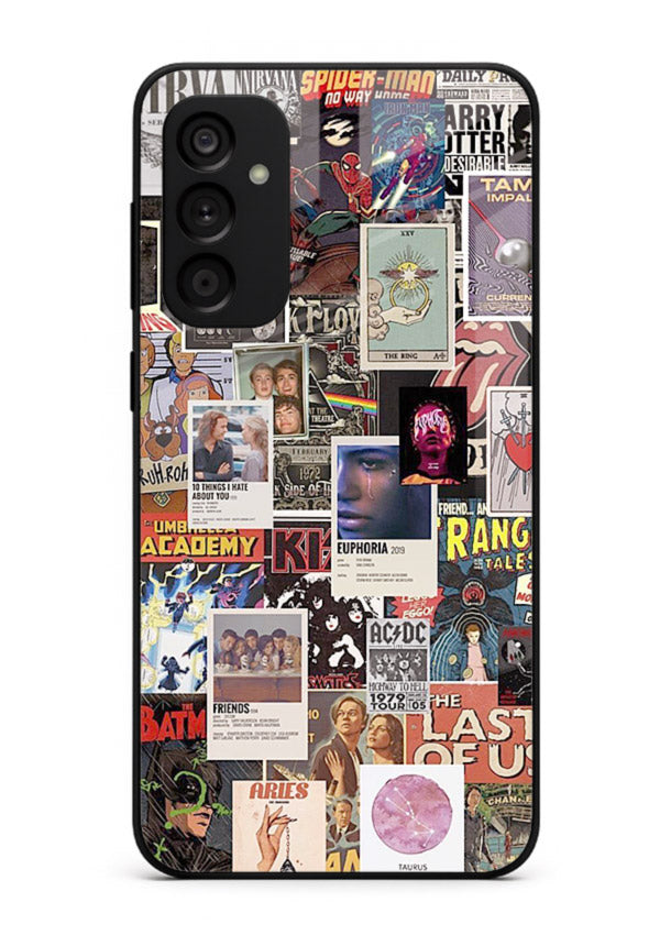 Aesthetic Photo Collage pastel artwork Samsung F54 5G glass back cover