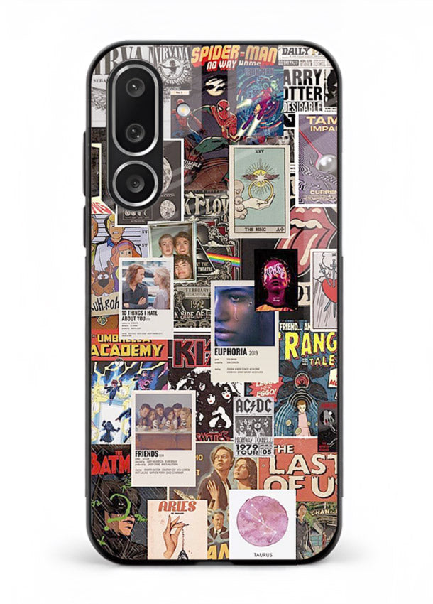 Aesthetic Photo Collage pastel artwork Samsung F56 5G glass back cover