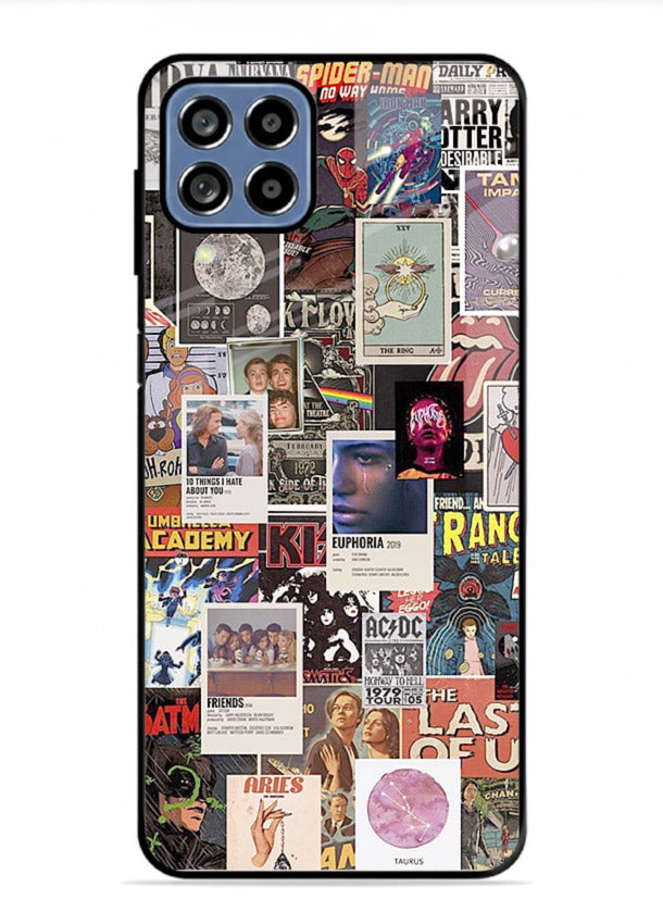 Aesthetic Photo Collage pastel artwork Samsung F12 5G glass back cover