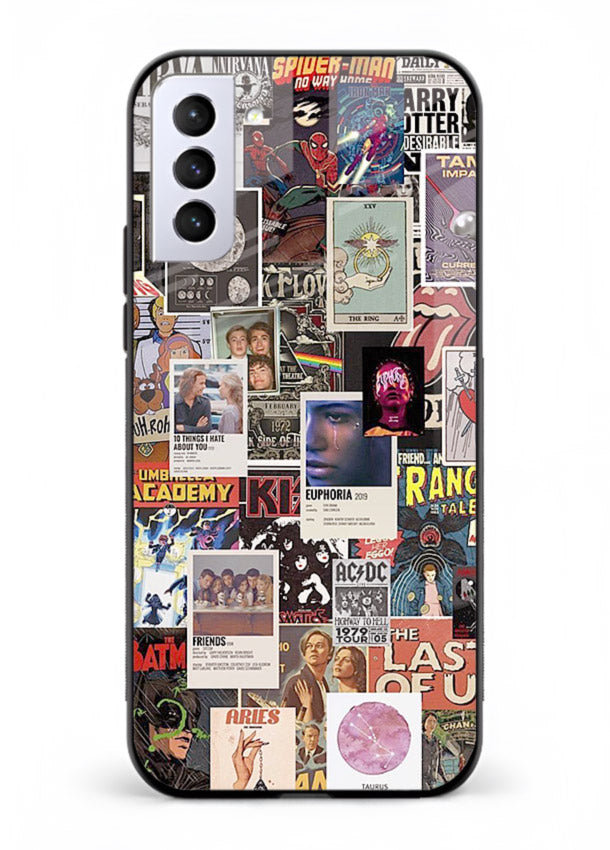 Aesthetic Photo Collage pastel artwork Samsung S21 FE glass back cover
