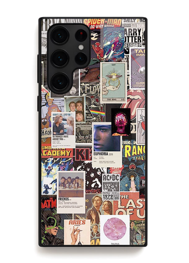 Aesthetic Photo Collage pastel artwork Samsung S23 Ultra glass back cover