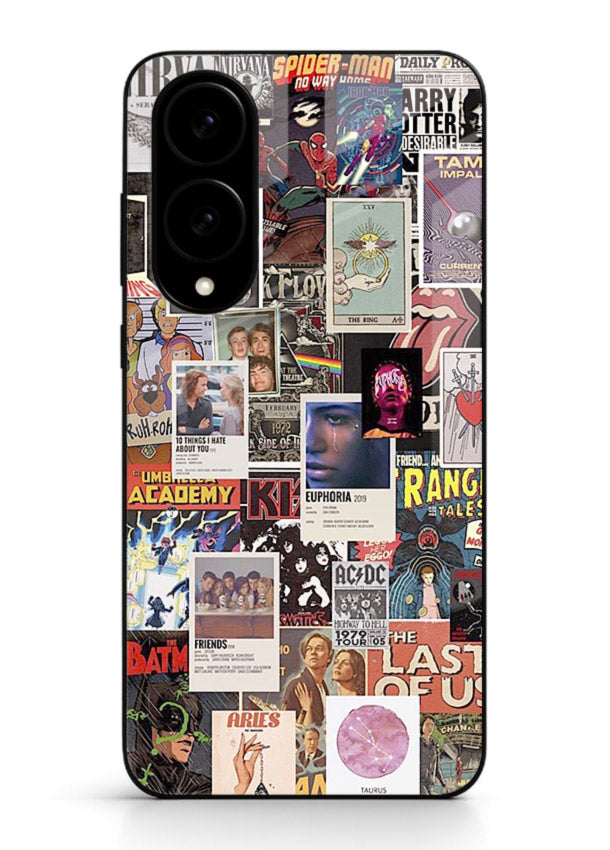 Aesthetic Photo Collage pastel artwork Samsung S25 Edge glass back cover