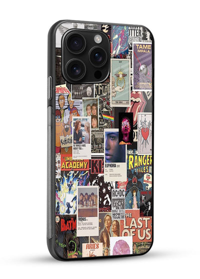 Aesthetic Photo Collage pastel artwork glossy vibrant premium glass back cover - Angle Side