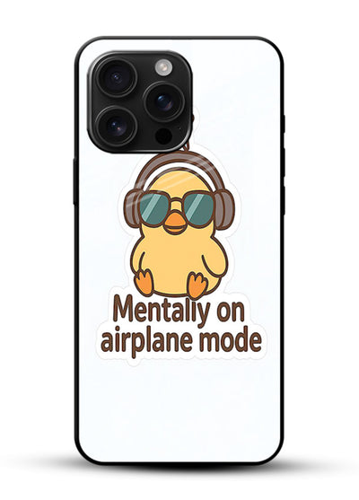 Airplane Mode Pilot aviation artwork glossy vibrant premium glass back cover - Angle Front
