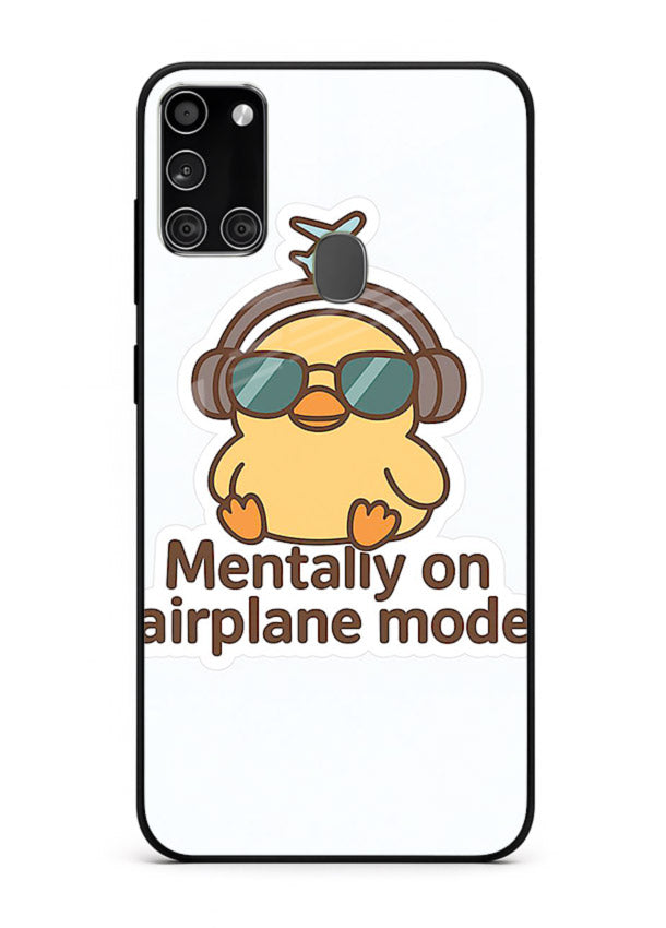 Airplane Mode Pilot aviation artwork Samsung A21s glass back cover