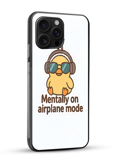 Airplane Mode Pilot aviation artwork glossy vibrant premium glass back cover - Angle Side