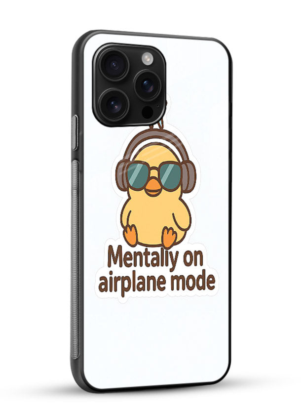 Airplane Mode Pilot aviation artwork glossy vibrant premium glass back cover - Angle Side