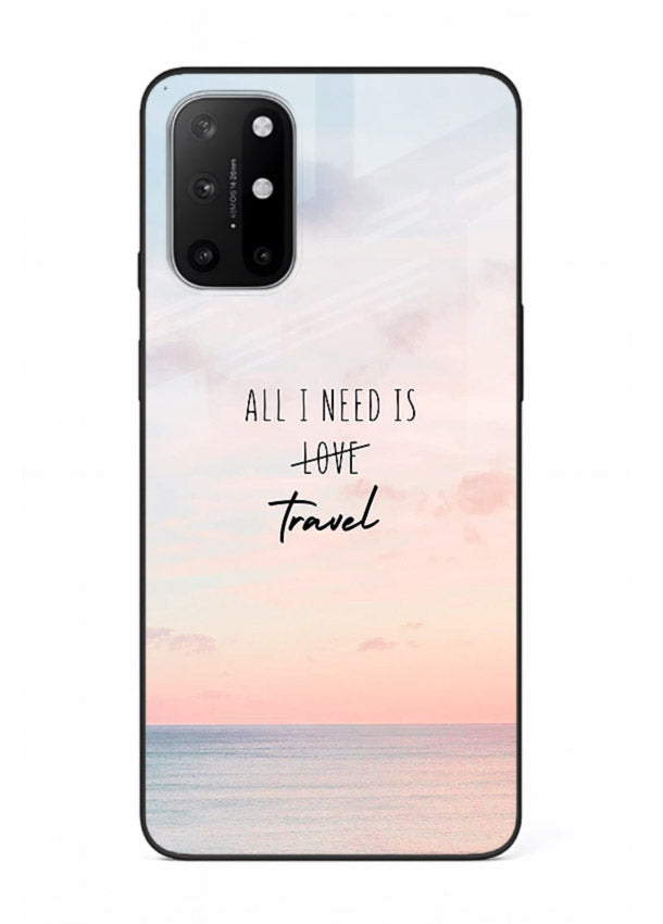 All I Need Travel pastel quote artwork OnePlus 8T glass back cover